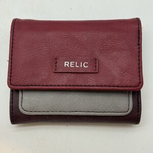 Relic Leather Tri-fold Wallet Snap & Zip Tri-Tone Design ID 5-CC Cash 4.25x3.5"